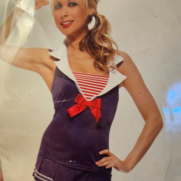 LAST NEW M/L Nautical Navy Sailor Dress and Hat Cadet Ccstume - Picture 1 of 15